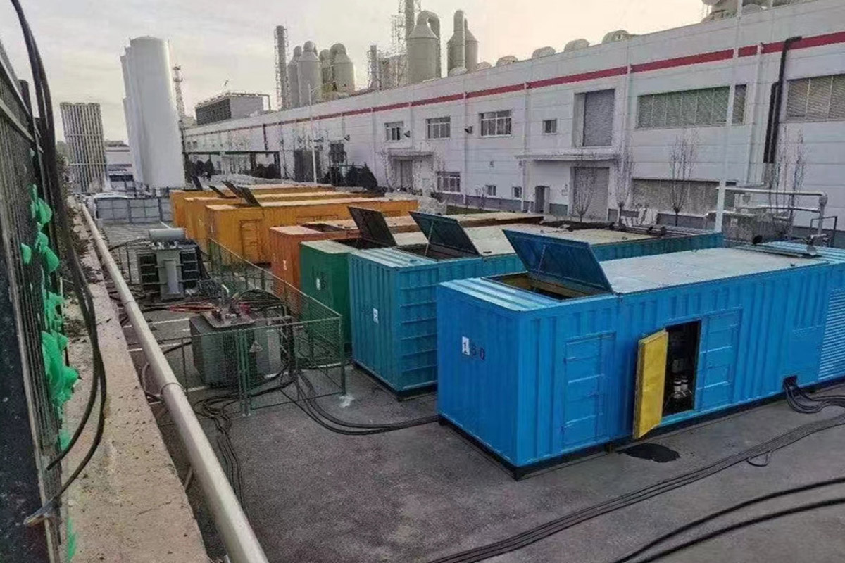 柏乡发电机租赁施工现场